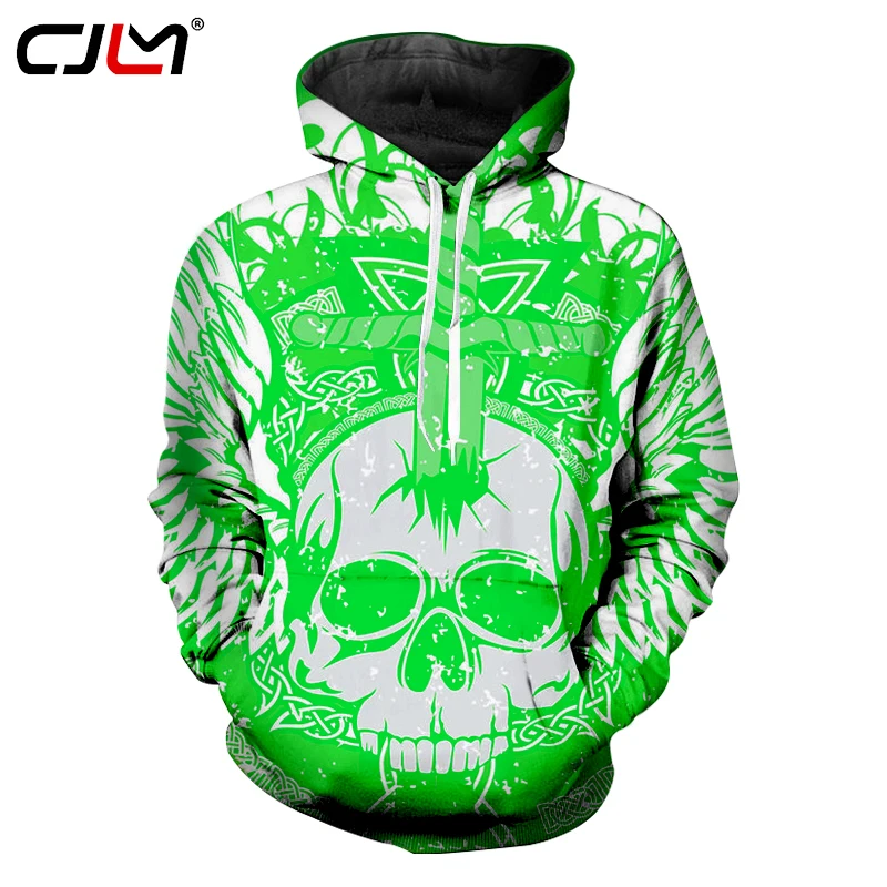 Толстовка с капюшоном CJLM Green Мужская повседневная в стиле хип-хоп Харадзюку