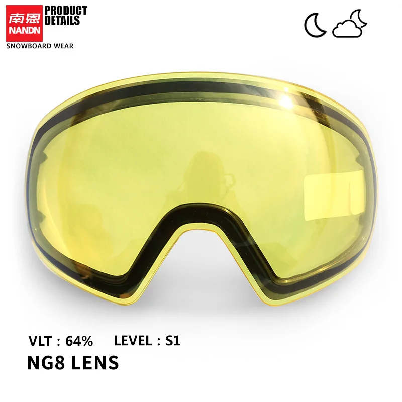 NANDN лыжные линзы двухслойные Анти туман и UV400 подходит для NG8|Лыжные очки| |