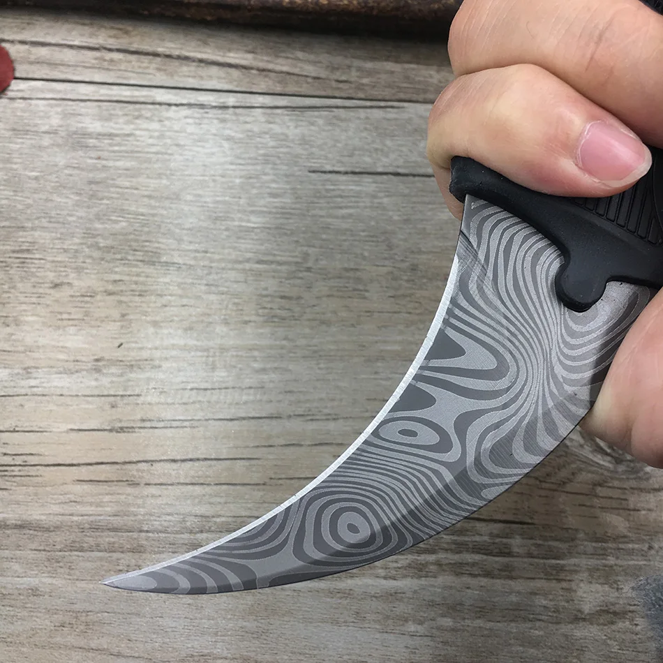 CS GO коготь счетчика удара Karambit нож шеи нож с оболочкой зуб тигра настоящая игра нож Радуга Кемпинг Фиксированное Лезвие Нож