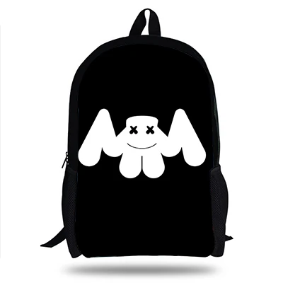 16A7086 Новейший рюкзак Marshmello, черный рюкзак, набор для детей, модные школьные сумки для мальчиков и девочек, рюкзак - Цвет: 16A7086