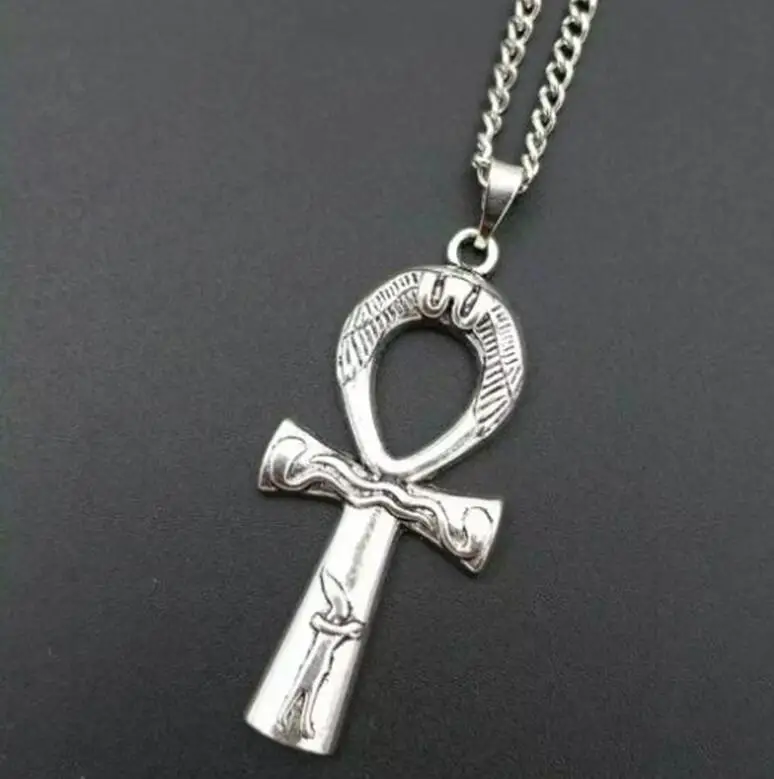Египетский Ankh крест ожерелья и подвески Мужская кулон ожерелье звено цепи