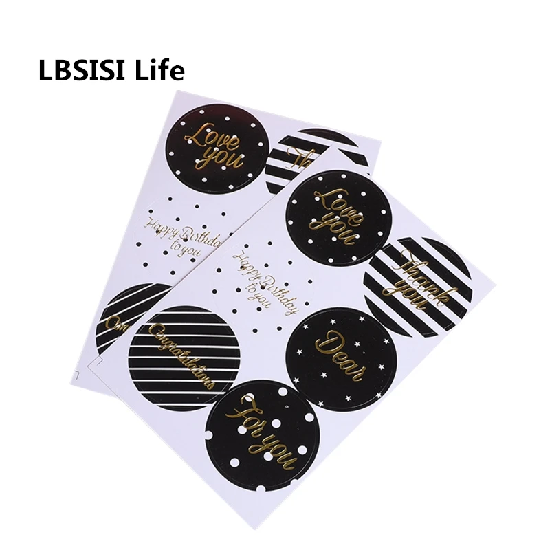 LBSISI Life 102 шт простые круглые бумажные цветные наклейки в горошек, декоративные этикетки, печать, скрапбук, сделай сам, подарок, печенье, торт, конфеты