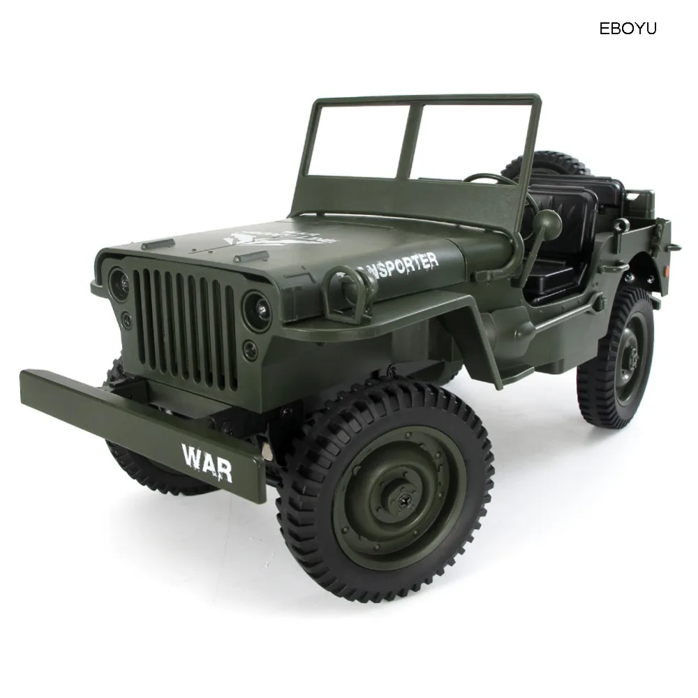 JJRC Q65 1/10 военный RC Jeep 2,4G Полный масштаб пропорции 4WD 15 км/ч военный RC автомобиль внедорожный багги автомобиль со Световые индикаторы RTR
