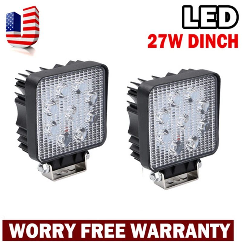 Светодиодный Рабочий фонарь 27 Вт 12 В IP67 точечный/заливающий противотуманный для
