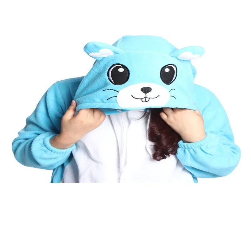 Китайский рынок онлайн синяя мышка Onesie Footed Пижама Хэллоуин косплей зимняя пижама