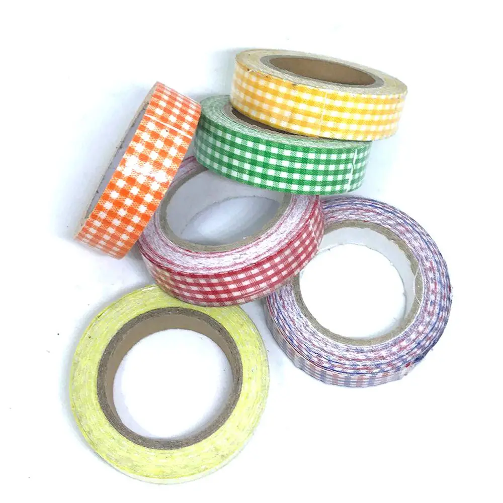 

15mm Washi Decorative DIY Tape Grid Crafts Adhesive Scrapbooking Paper Washi Tape Decorative Tape Color Paper Adhesive Tapes