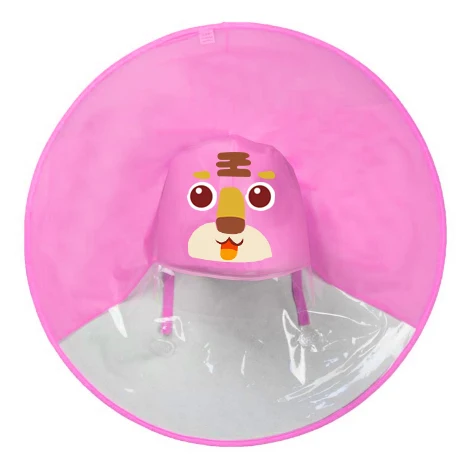 tiger pink UFO детский плащ Милая желтая утка дождевик водонепроницаемый для детей зонтик крышка Девочка Мальчик дождевик детский пончо плащ - Цвет: tiger pink