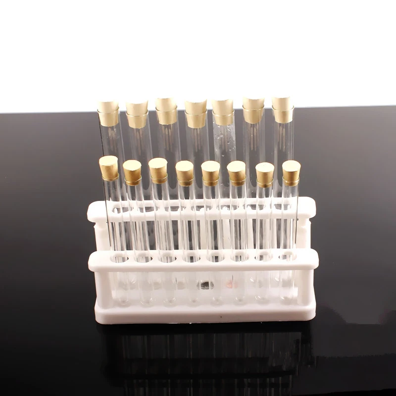 

Test tube rack with 15 Test Tubes + 15 Rubber Plug Sets for Junior High School Chemical Experiment Equipment