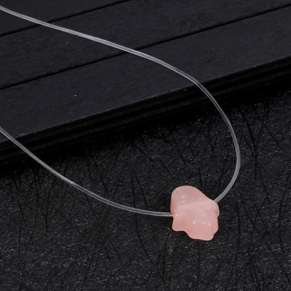 Модные сине белые кристалл смолы Хамса из опала ручной невидимая леска Цепочки и