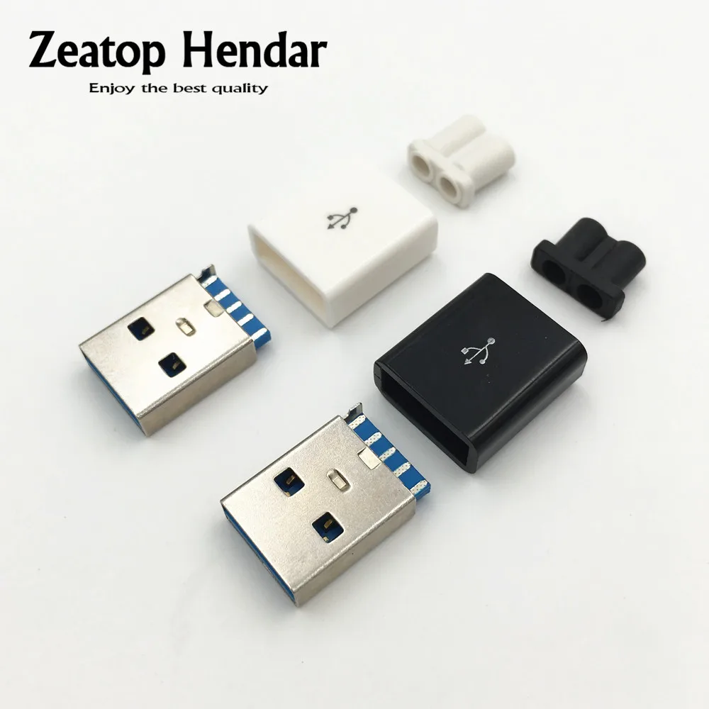 Набор сделай сам разъем USB 3 0 A штекер 4 штырька тип сварки гнездо в 1 паяльный