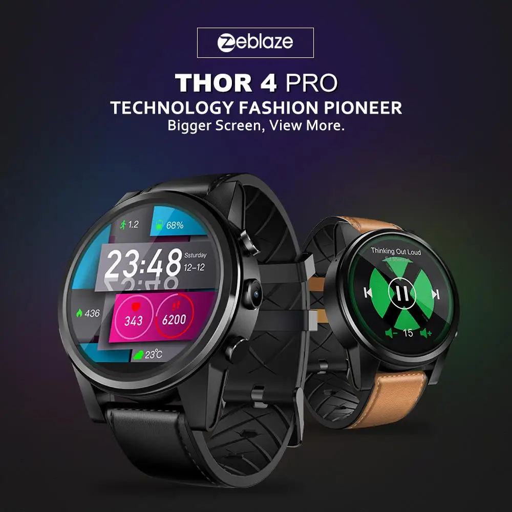 Смарт-часы Zeblaze THOR 4 PRO 4G 1," четырехъядерный 1 Гб+ 16 Гб дисплей gps/ГЛОНАСС 600 мАч Смарт-часы-телефон для мужчин IOS Android Xiaomi
