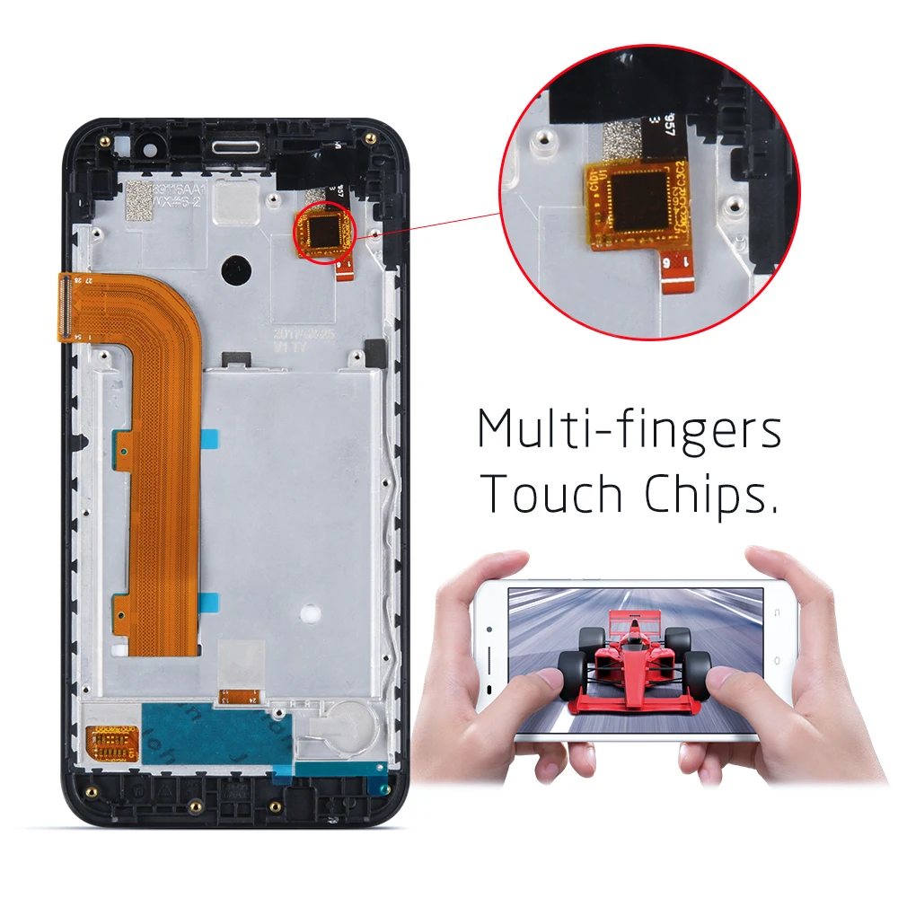 5," экран для Asus Zenfone Go ZB500KL, ЖК-дисплей, сенсорный экран с рамкой для ASUS ZB500KL, дигитайзер X00AD