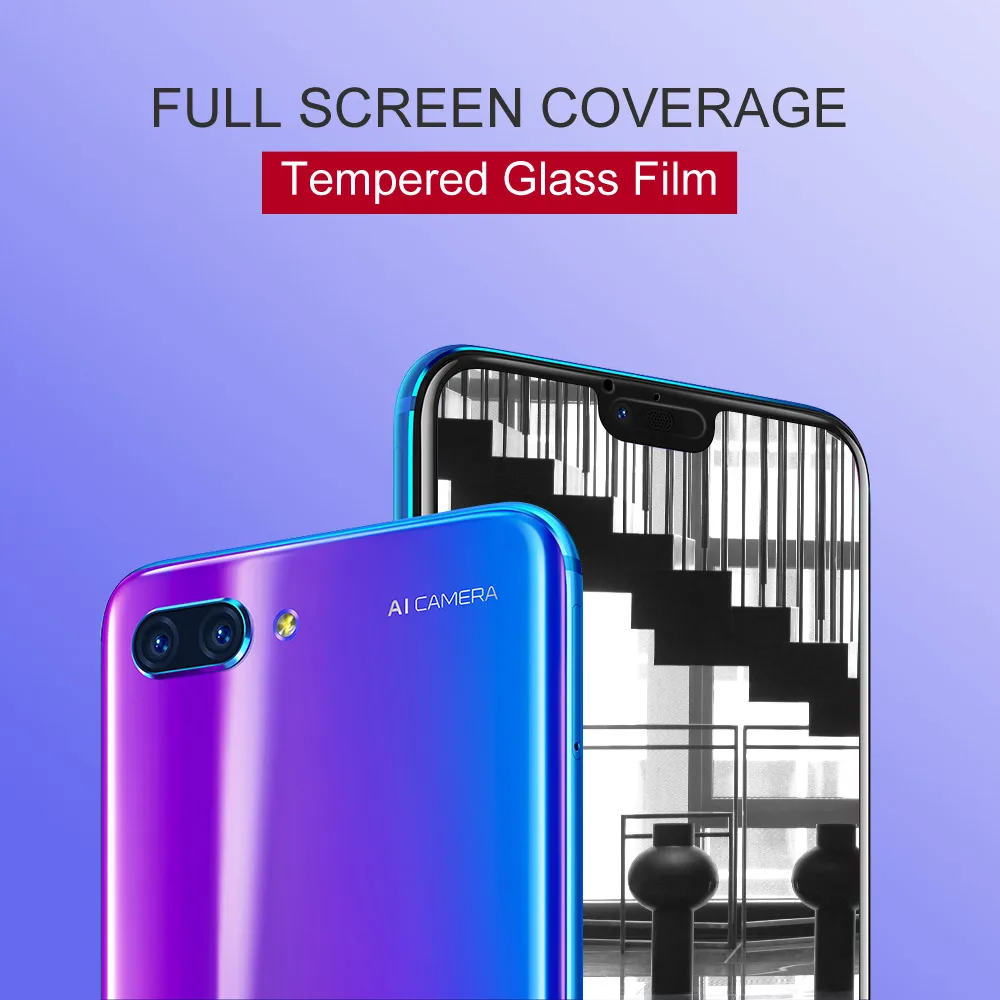FCOWB для huawei Honor 10 закаленное стекло 0 26 мм 9 H полное покрытие полноэкранное