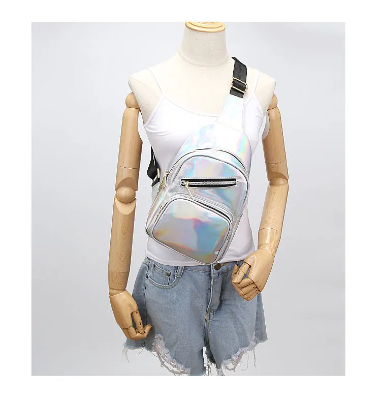 Женский кошелек модный лакированный лазерный волшебный цвет поясная сумка из