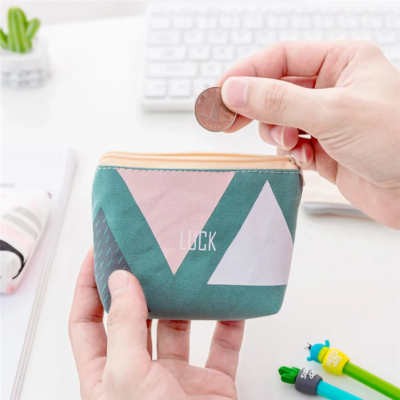 

Very Popular Canvas Fashion Coin Purse Zipper Change Purse Women Mini Wallet Key Card Bag Kids Gift