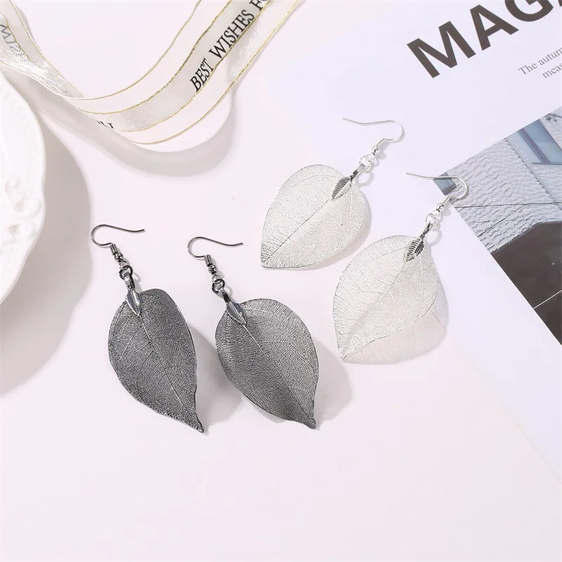 2019 Pendientes Mujer Горячая Модная бижутерия оптом полые металлические листья Висячие