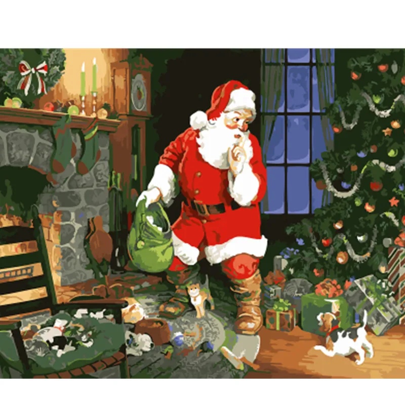 GX22278 DRAWJOY картина в рамке Рождество DIY живопись по номерам Рождественский подарок домашний декор для гостиной ручные уникальные подарки GX22270 - Цвет: GX22278