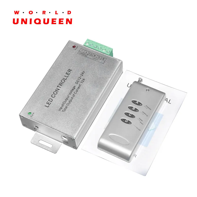 Алюминиевый светодиодный RGB Беспроводной RF контроллер с 4 клавишным пультом