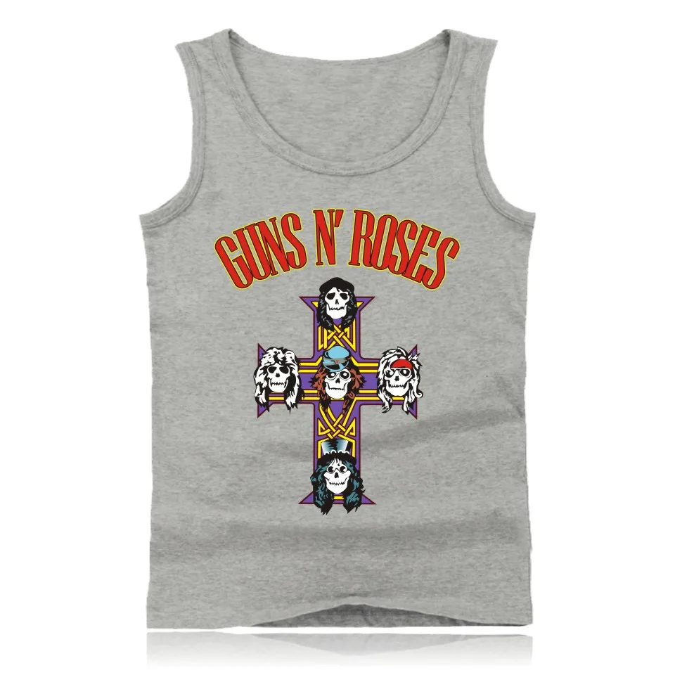 GUNS N ROSES, мужские майки, футболка, хип-хоп, для спортзала, жилет, модный, для бодибилдинга, майка, мужская, майка, одежда для фитнеса, пистолеты и розы