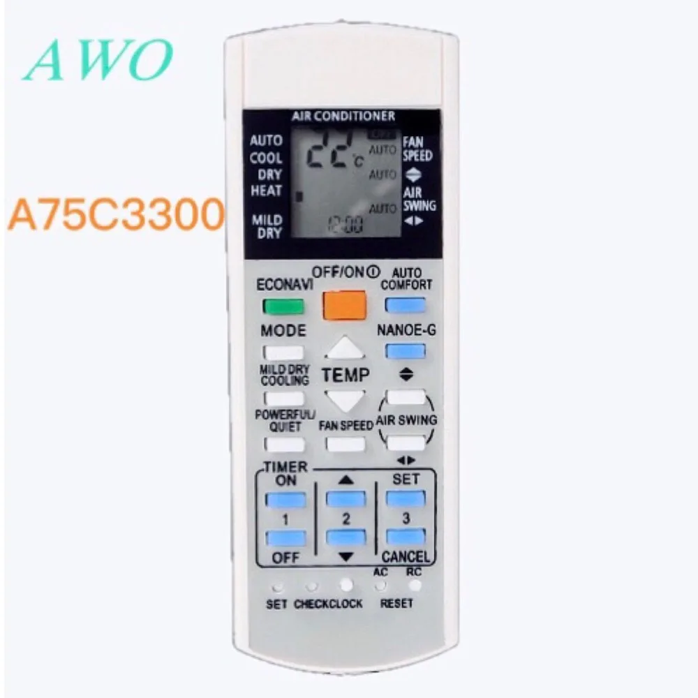 

(1 pieces/lot)New A75C3300 For Panasonic Air Conditioner Remote Control A75C3208 A75C3706 A75C3708 Remote Control