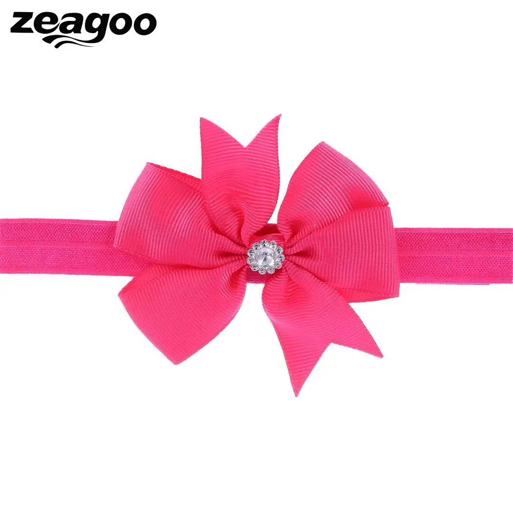 Zeagoo 1 Pcs Elastic Wide Flower Fashion Eye-catching Crystal Soft Headband For Kids Girls Casual Party 20 Colors Hair Accessory | Детская