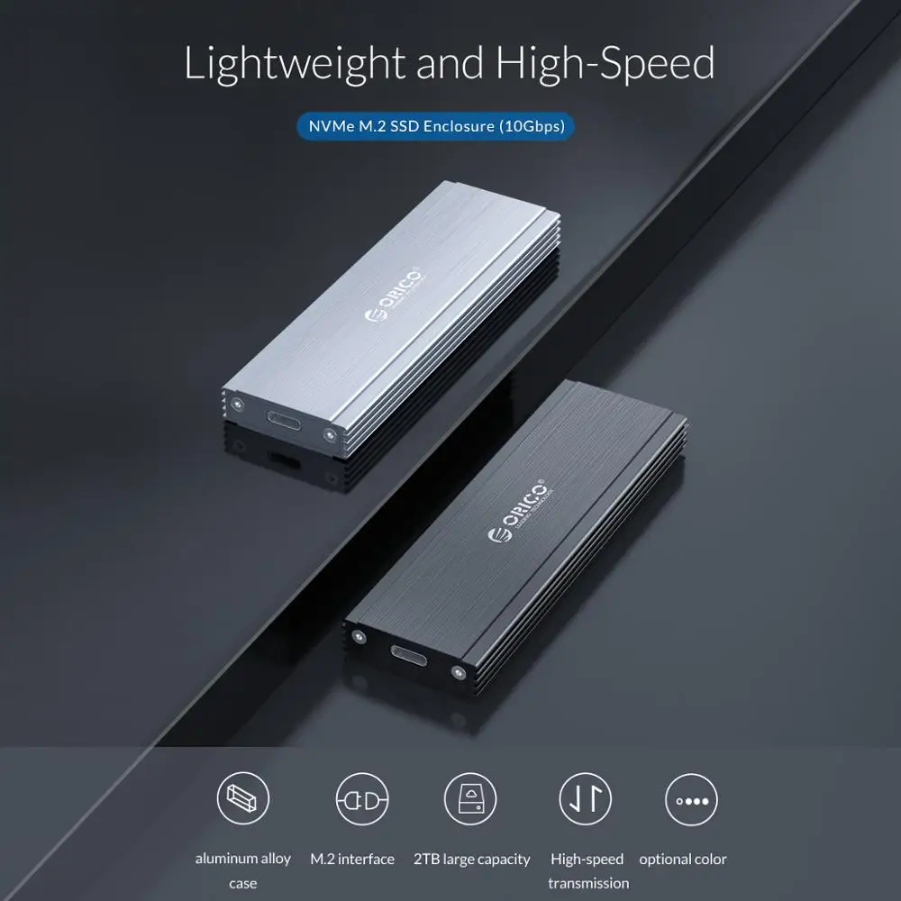 ORICO M2 SSD чехол NVMe NGFF M.2 SSD HDD корпус USB3.1 Тип-C Gen2 10 Гбит/с для samsung Intel 2230 2242 2260 2280 NVME SSD SATA SSD