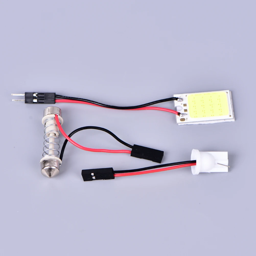 LED COB чип авто Интерьер Свет Панель чтения карта лампа гирлянда Купол адаптер 12 В