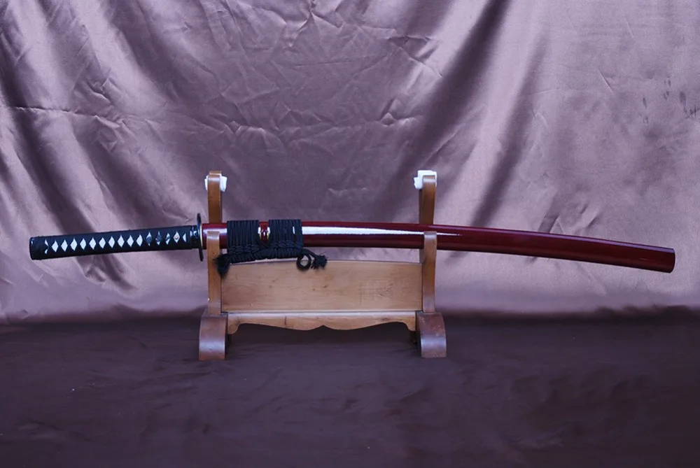 

Brandon Swords Full Tang Training Samurai Sword Folded Steel Clay Tempered Sharp Combat Japanese Sword Long Knife Present