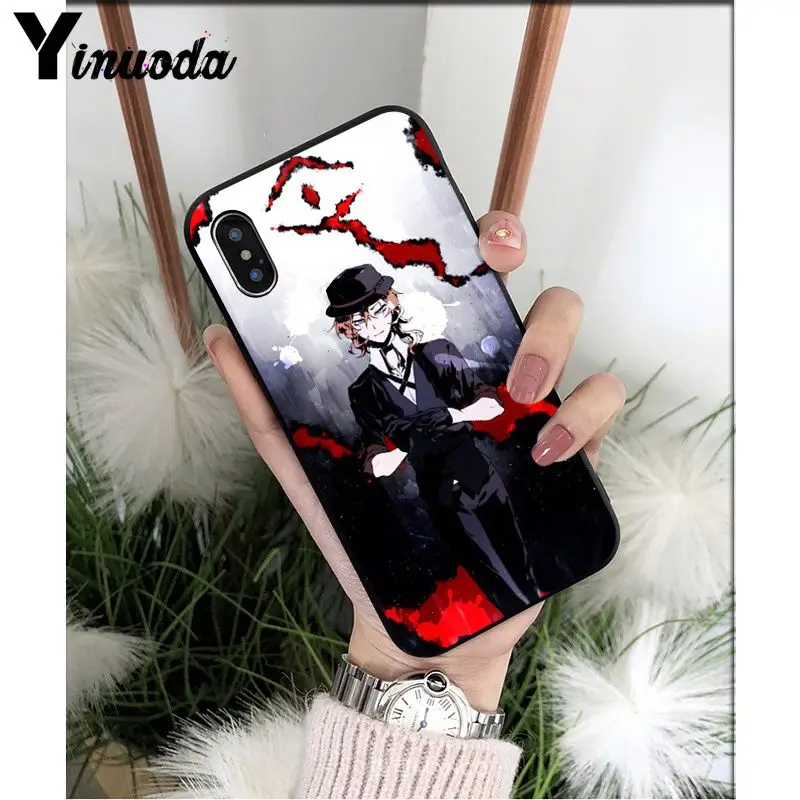 Yinuoda Бунго бродячих собак Smart Cover Черная мягкая крышка чехол для телефона iPhone 8 7 6 6S