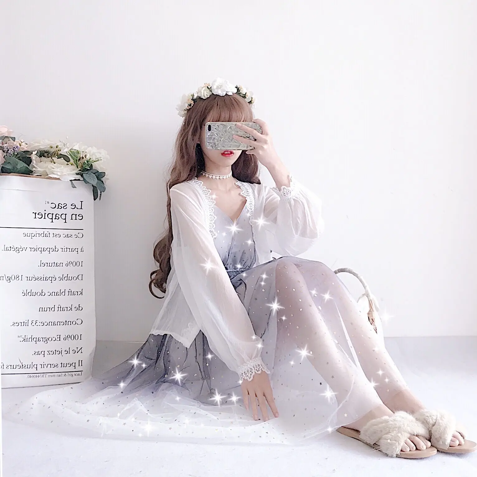 Summer 2019 New Japanese Tens Girls Gradient Color Sling Mesh Dress + Lace Cardigan Top Fashion Temperament Two-piece Suit | Женская