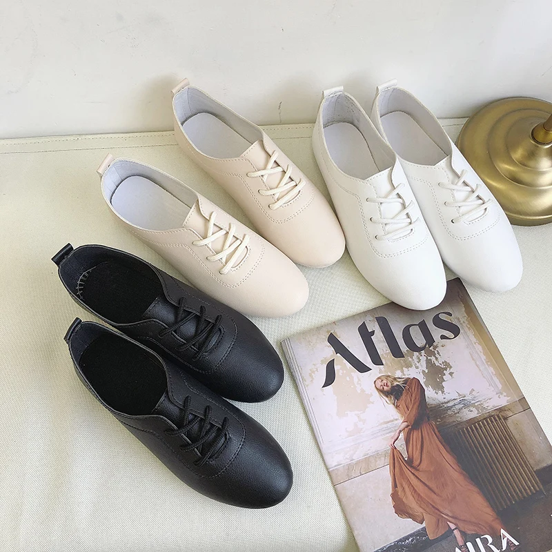 Весна Осень 2020 балетки на плоской подошве мягкие кожаные женские лоферы Chaussure Femme