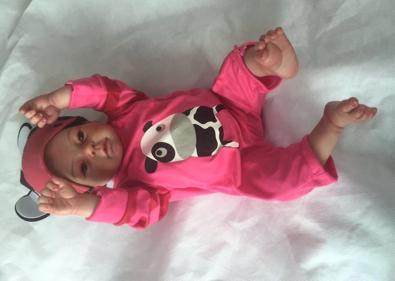22 &quotполная силиконовая кукла Reborn Baby Doll Реалистичная новорожденная девочка