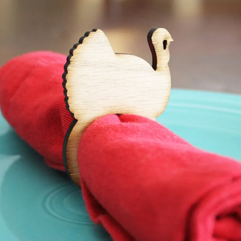 

12 шт., деревянные кольца в виде индейки