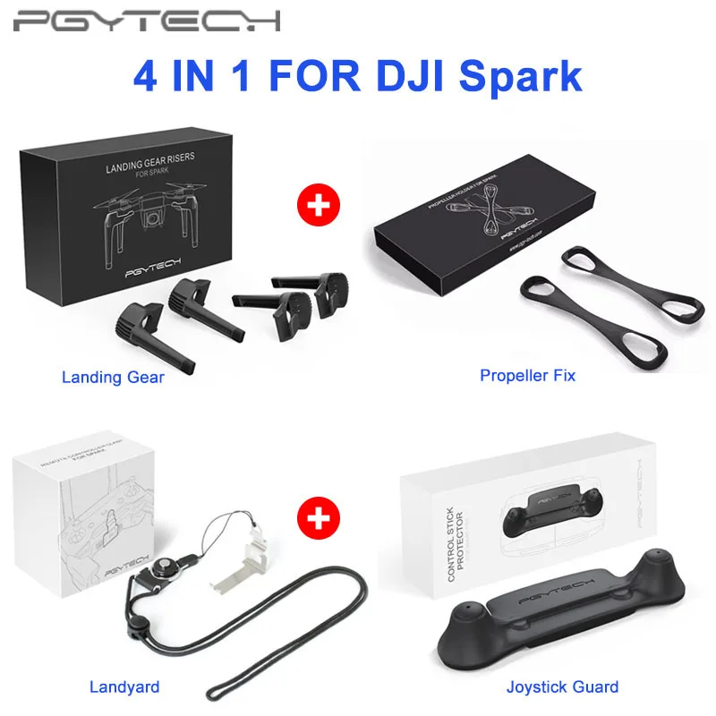 PGYTECH DJI SPARK пульт дистанционного управления/контроллер Landyard/Шасси/держатель пропеллера/крышка объектива для DJI Spark drone - Цвет: Option 2