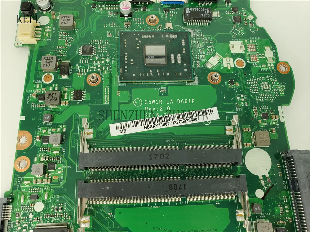 Материнская плата для ноутбуков ACER aspire ES1 523 с процессором NBGKY11002 C5W1R LA D661P