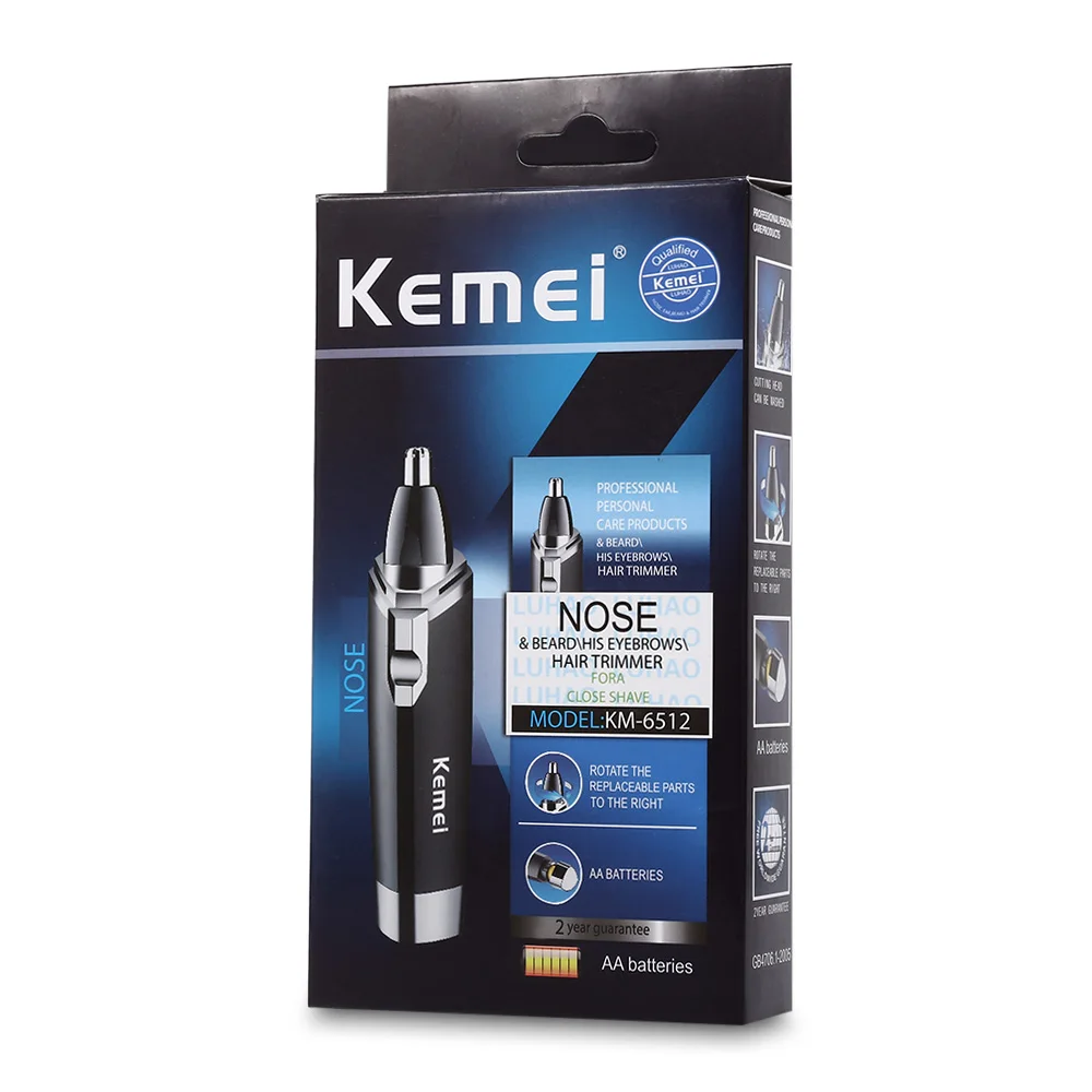 Электрический триммер Kemei KM 6512 для бритья волос в носу уход за лицом и ушками
