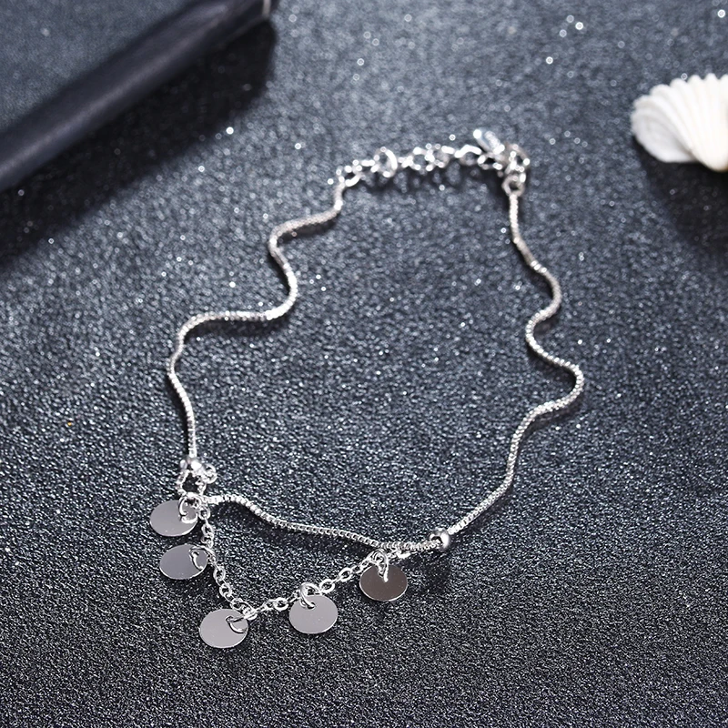 Браслеты на ногу женские из серебра 100% пробы модные ювелирные украшения для