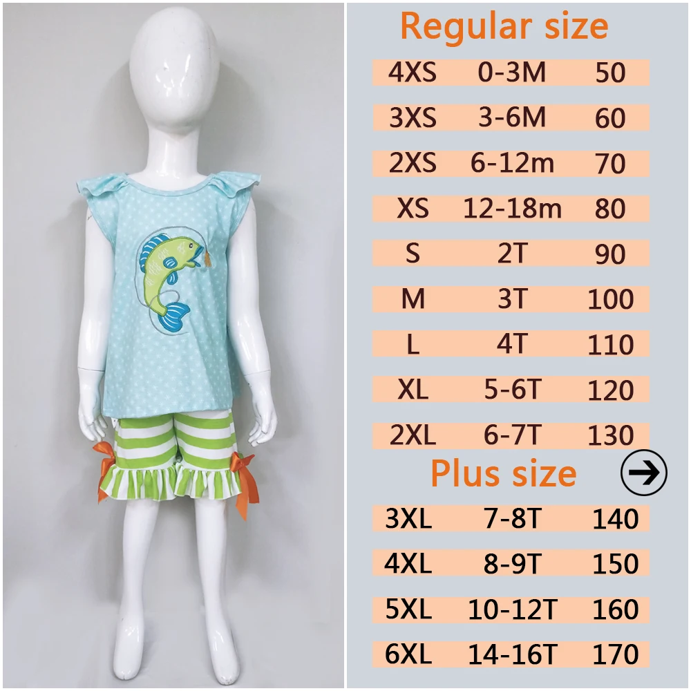 Новая стильная летняя одежда без рукавов с вышивкой рыбы для девочек комплект