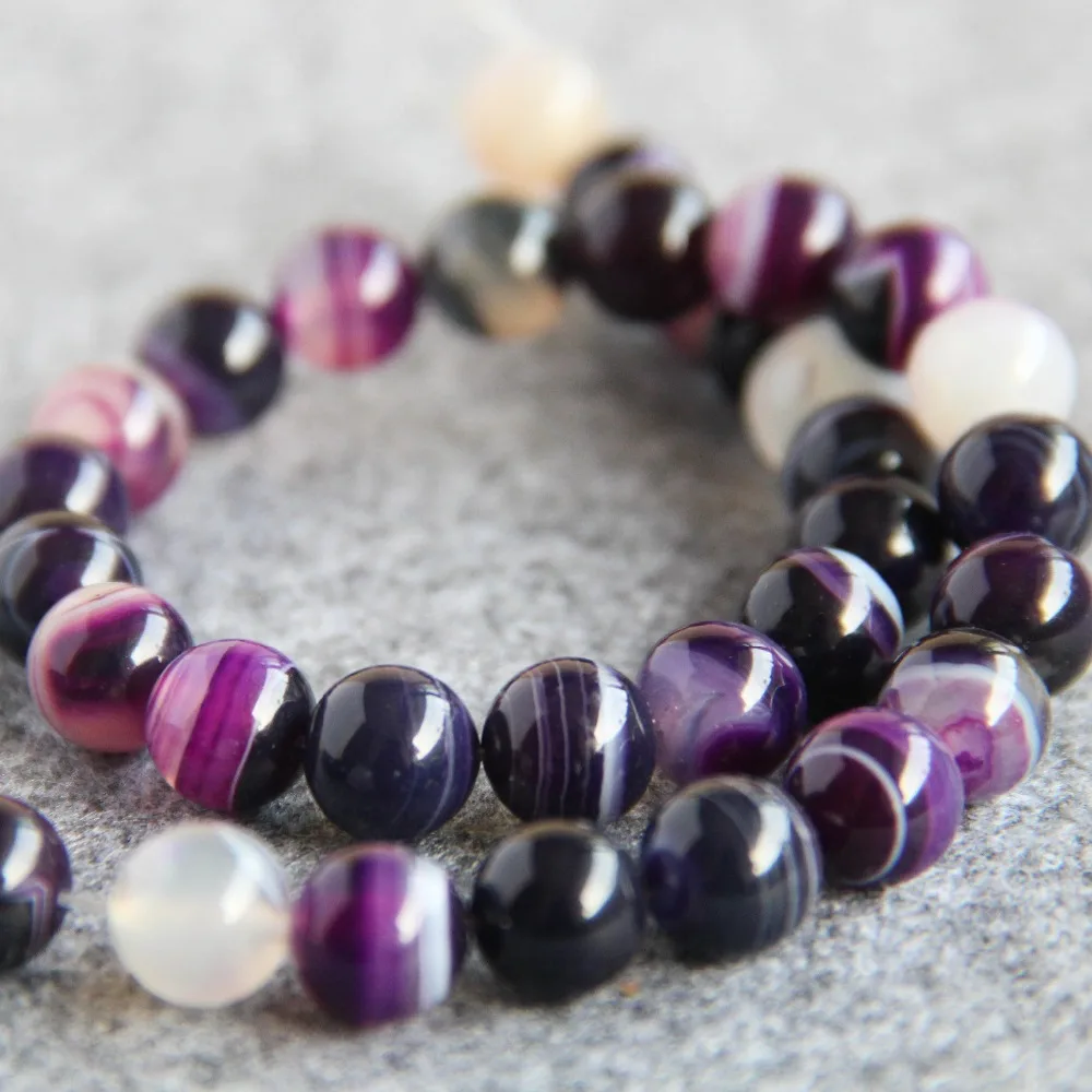 Новинка для ожерелья и браслета 10 мм Разноцветные натуральные фиолетовые