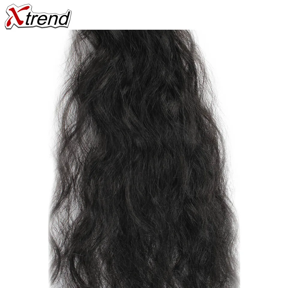 Xtrend, синтетические волнистые волосы, 16, 18, 20 дюймов, 5 шт./упак., 170 г, волосы для наращивания, черный цвет, пряди для женщин