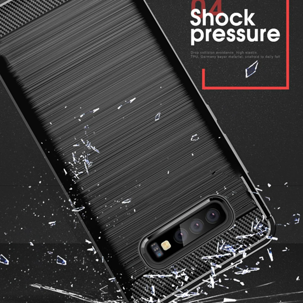 Чехол из углеродного волокна для Samsung Galaxy S10 Plus, чехол для телефона с полной защитой для Galaxy S 10 S10+ S10e, противоударный бампер