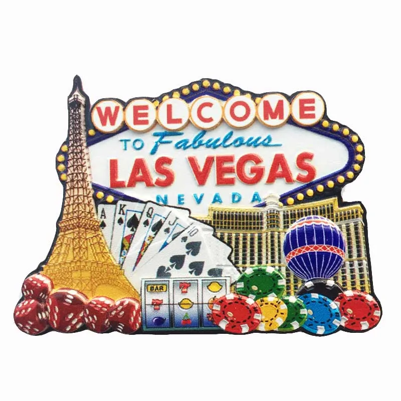 New Hot Sale Casino Las Vegas 3D Fridge Magnets U.S Tourism Souvenirs Refrigerator Magnetic Stickers Gift