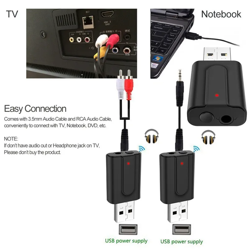 2 в 1 Bluetooth аудио стерео передатчик приемник HIFI музыкальный адаптер домашний