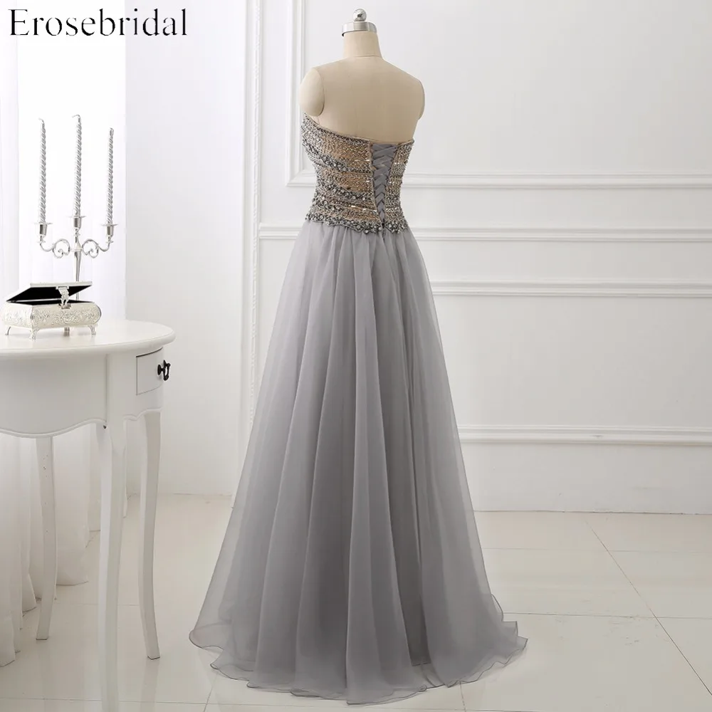 Роскошные вечерние платья с бисером, Erosrbridal, Длинные вечерние платья трапециевидной формы на выпускной, сексуальные платья с глубоким v-образным вырезом на спине, vestido de festa AR-B6