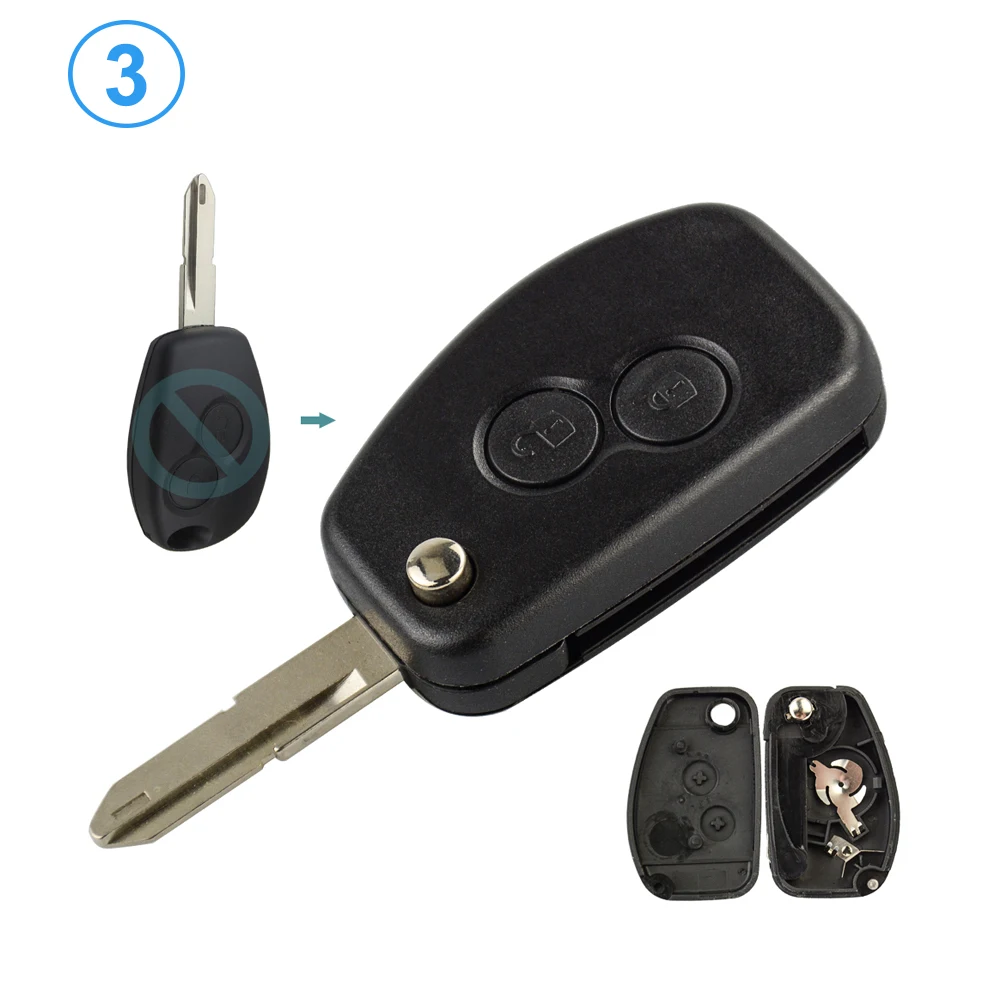 OkeyTech чехол для Renault Sandero Clio Duster Megane с 2 кнопками модифицированный автомобильного