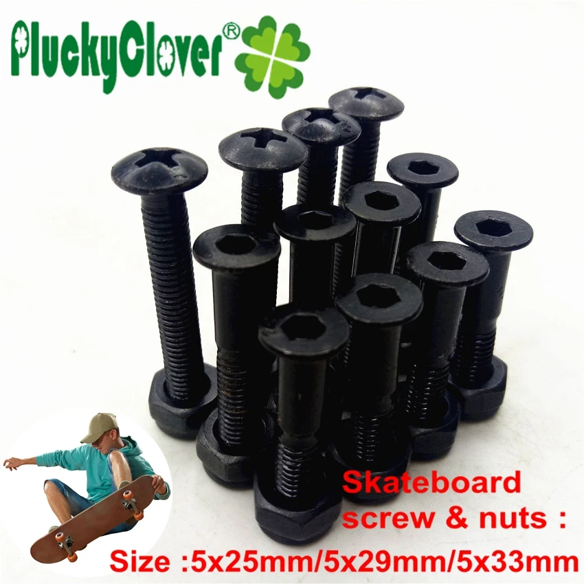 8pcs Skateboard Screw Nuts Hardware 25mm 29mm 33mm Longboard