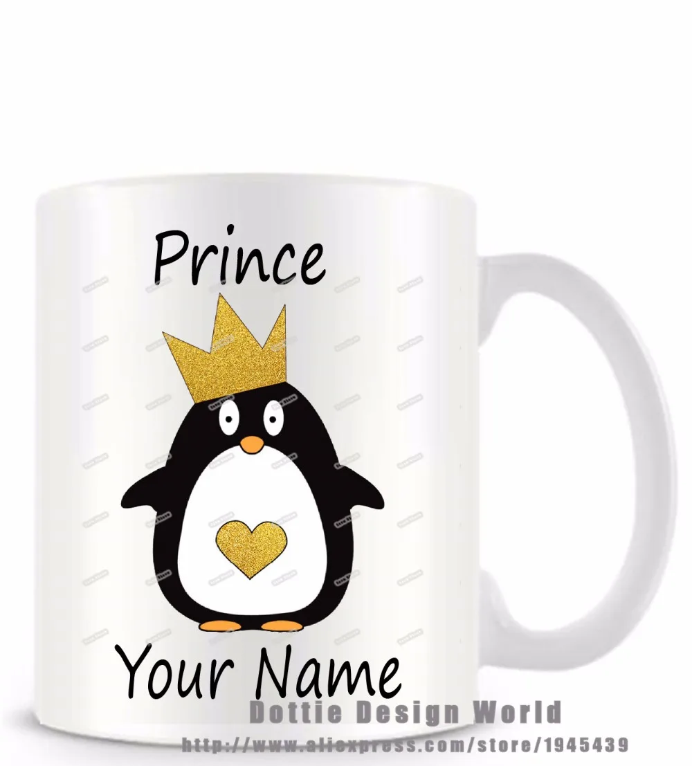 Персонализированные принца пингвина забавная Новинка кружка для путешествий 11