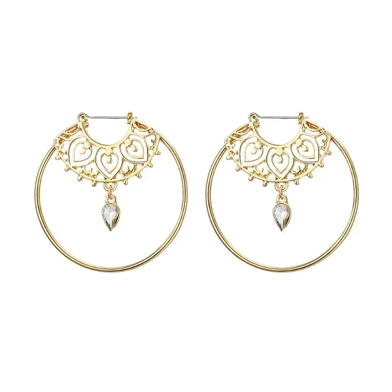 Модные элегантные полые геометрические серьги-капельки с кристаллами для женщин