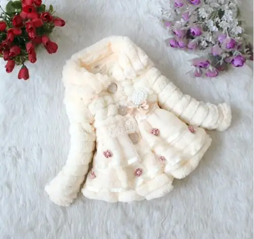 style 3 Осенне-зимняя одежда детская верхняя одежда кружевная куртка с цветочным принтом леопардовое пальто с воротником из искусственного лисьего меха для девочек с бантом - Цвет: style 3
