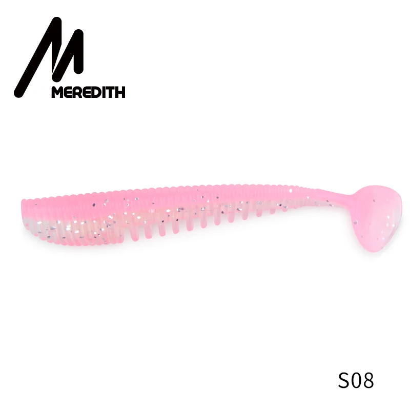 S08 MEREDITH, 4 шт., наживка Awaruna, мягкие приманки, 13 см, 10,4 г, приманка для ловли карпа, Iscas, искусственный яркий свимбейт в форме червя, блесна - Цвет: S08